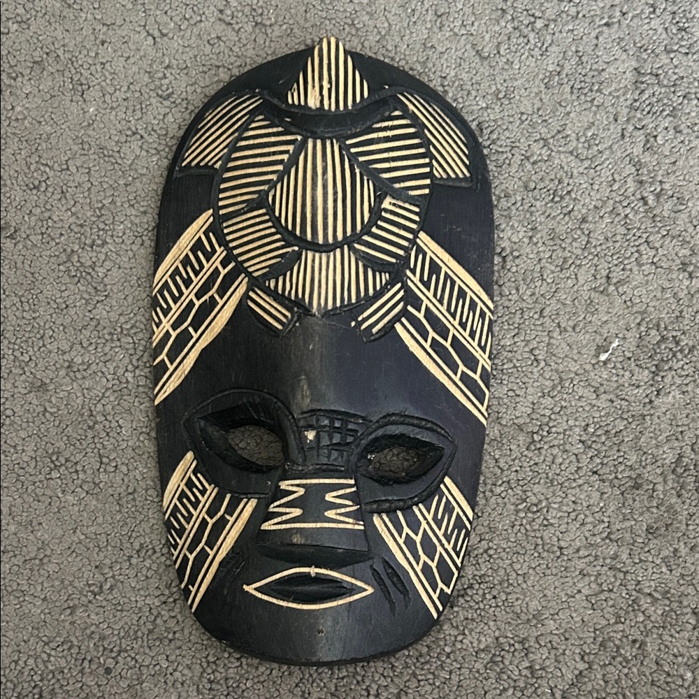 Artistic Black and Tan Tribal Mask